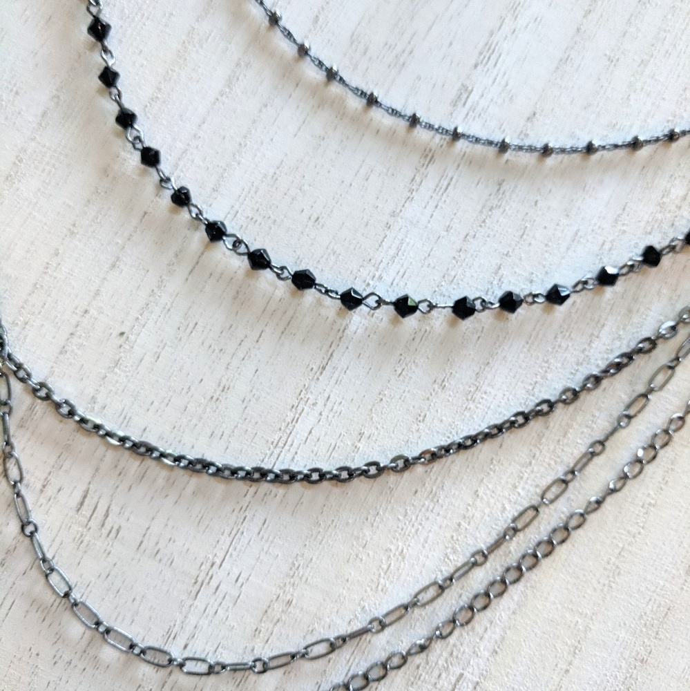 Black Multistrand Necklace